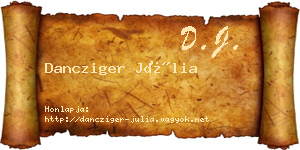 Dancziger Júlia névjegykártya